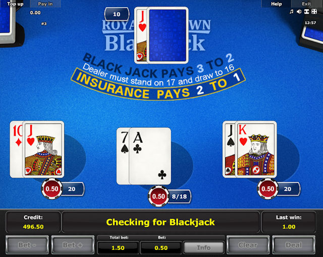 Próbálja ki ingyen az Royal Crown Blackjack online játékot